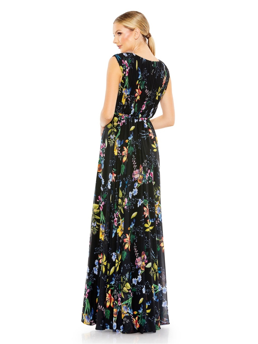 Anthropologie Mac Duggal Floral Black Maxi Dress - Picture 3 of 10